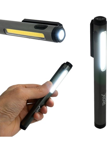 Rox 0231 Alüminyum Kalem Tip Mıknatıslı Şarjlı Fener 400 Lümen Siyah