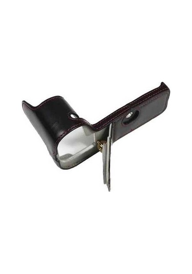 Pazly Canon Eos R5/r6/r62 Pu Deri Kamera Alt Kasa Pil Açma Tasarımlı Flanel Astarlı Yarım Kapak - Siyah