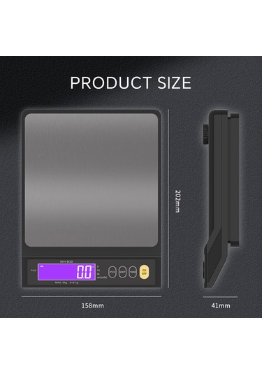 Wezone 5kg/0.1g Ip67 Tam Sulama Koruma Fırın Dijital Terazi - Sayım, Tare, Otomatik Kapatma, Birim Dönüştürme, Abs+paslanmaz Çelik Taban, Li-pil/aaa/usb Besleme Siyah