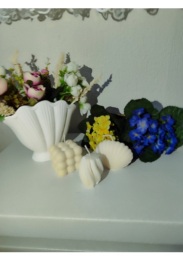 Üçlü Set Mum İstiridye,bubble Ve Küçük Dalgalı Mum