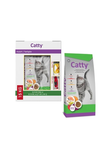 Catty Kısırlaştırılmış Somonlu Yetişkin Kedi Maması 15 KG