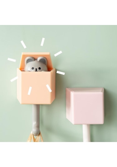 Küçük Kahverengi Ayı Karikatür Kedi Kanca Kendinden Yapışkanlı Yurt Yatak Odası Kapısı Anahtar Şemsiye Çok Amaçlı Düzen. 57000294 Küçük Kahverengi Ayı