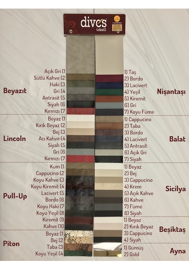 Sicilya Serisi Premium 1. Kalite Döşemelik Suni Deri [8 Renk]