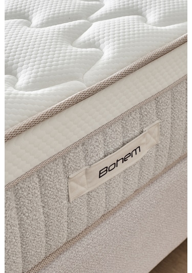 Bohem Çift Kişilik Konfor Seti Pocket Yaylı Yatak + Sandıklı Baza + Başlık 150 x 200