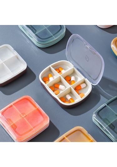 Likeable Taşınabilir Mühürlü Ilaç Dağıtım Kutusu, Bir Haftalık Büyük Kapasiteli Ilaç Saklama Kutusu, 6 Bölmeli Taşınabilir Küçük Ilaç Kutusu - Koyu Mavi