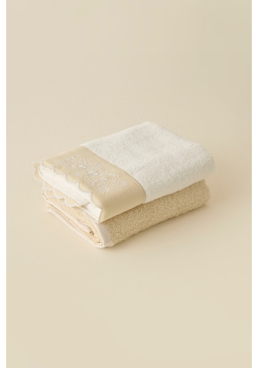 Kaşmir Home Maja 2'li Yüz Havlusu Set Offwhite Beyaz