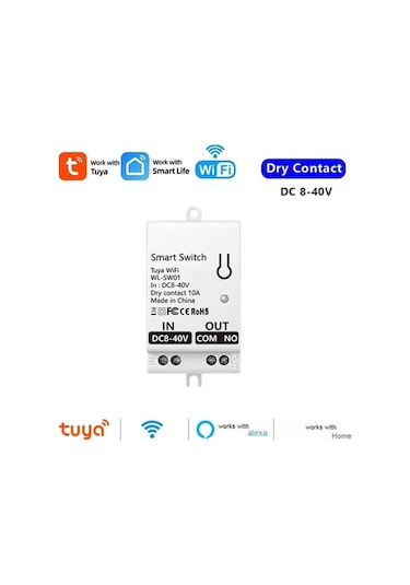 Ulzyvf Wifi Tuya Modülü Kuru Kontak Evrensel Dc Anahtarı Akıllı 8-40v 10a Cd