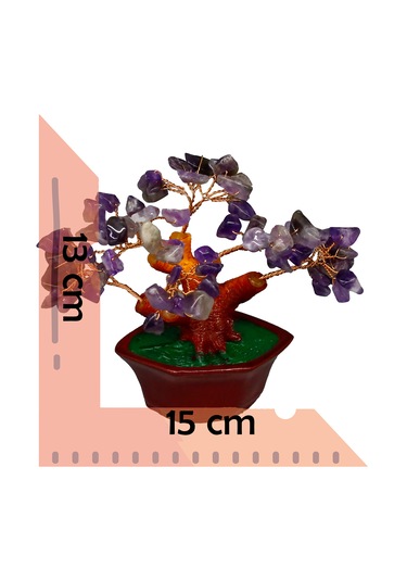 Ametist Doğal Taşlı Bonsai Hayat Ağacı - Dekoratif Ve Şifalı Ener