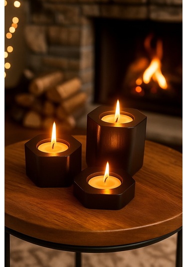 Dekoratif Tealight Mumluk Siyah Tealight