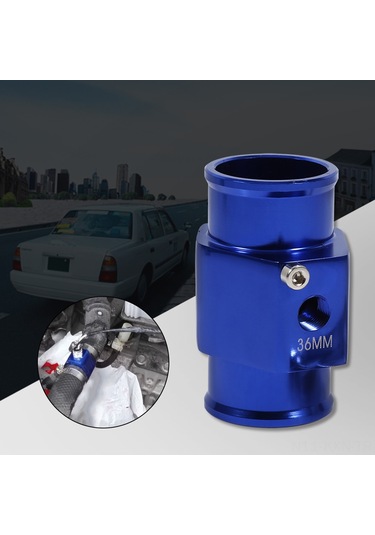Kosona 36mm Alüminyum Radyatör Su Sıcaklığı Göstergesi Bağlantı Borusu, Aşırı Isınmayı Engelle, Mavi, 1/8 Npt Somunlu Sensör Ve Paslanmaz Çelik Klemplerle