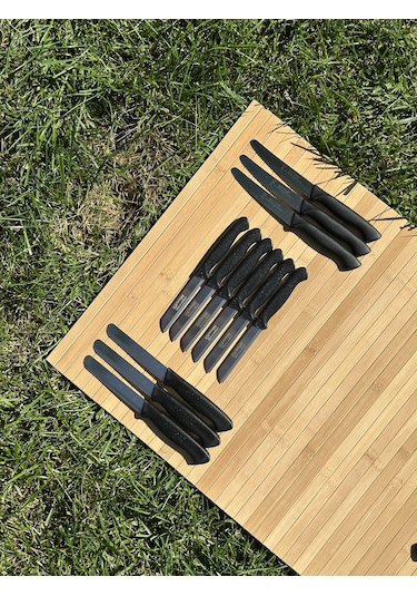 Solingen 12 Parça Siyah Set 6 Meyve Bıçağı+3 Sebze Bıçağı+3 Ava Bıçak-246 Siyah