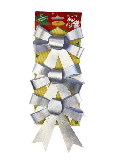 Yılbaşı Ağacı Süsü Fiyonk Gümüş 9 Cm 3'lü Gümüş Fiyonk