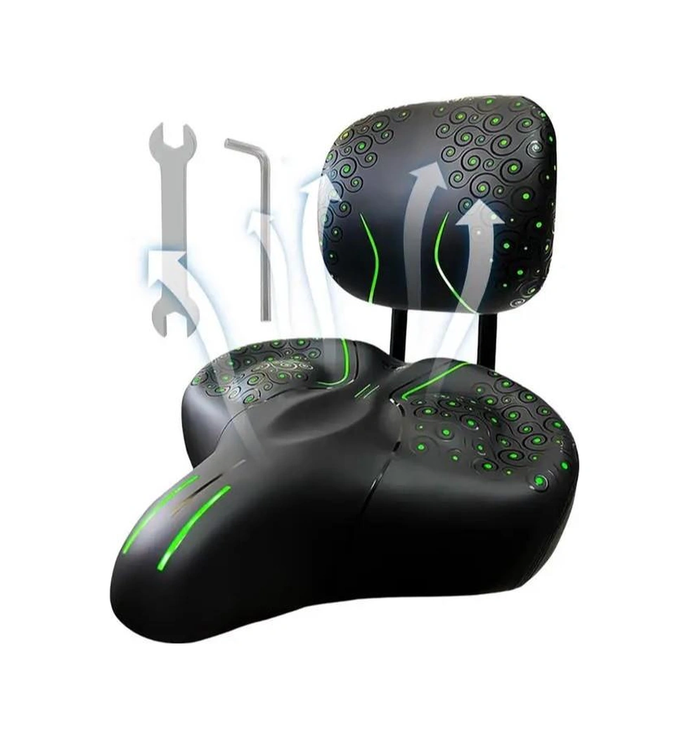 Sırt Destekli Bisiklet Sele Koltuğu Sırt Desteği İle Bisiklet Elektrikli Bisiklet Selesi Yeşil Siyah