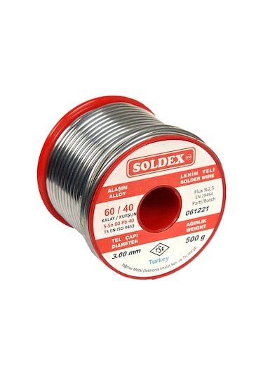 Soldex Sn60 Pb40 Lehim Teli 3.00mm 500gr