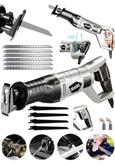 Dragro GRZ-tlk9000 Gri 10 Uç 9000 Sjs 6 Kademe Devir Ayarli Bakir Sargili Beton Tuğla Kemik Kesme Tilki Kuyruğu