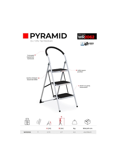 Çağsan WR2062 3 Basamaklı Pyramid Ev Tipi Merdiven