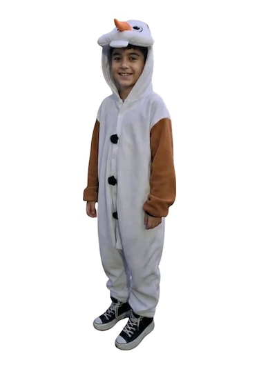 Olaf Kostümü Karlar Ülkesi Olaf Pijama Tulum Kostüm