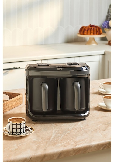 Karaca Hatır Hüp Düet 10 Fincan Kapasiteli Bol Köpüklü Aromalı, Közde ve Türk Kahve Makinesi