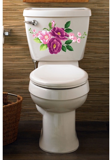 Mor Güller Güller Klozet Kapağı ve Banyo Sticker Seti