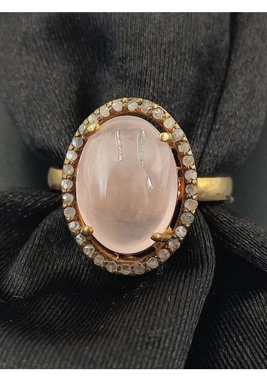 Allahverdi Türkmen Pembe Kuvars Elmas Yüzük 224