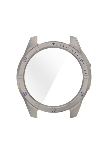 Garmin Tactix 8 İçin Amoled 51mm Temperli Film Entegre Pc İzle Koruyucu Kılıf Titanyum Mavisi