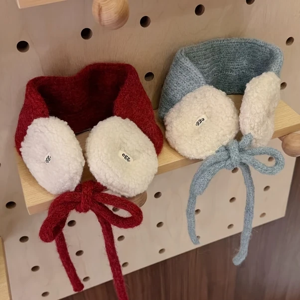 Elmpaly Mor Renk Bloklu Kadın Kışlık Polar Kulaklık Ayarlanabilir Kayak Kulak Koruyucu