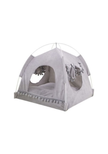 Geeroyoo Katlanabilir Taşınabilir Evcil Hayvan Çadırı - Her Mevsim Kullanım İçin, Kedi Ve Küçük Köpekler İçin Orta Boy Gri