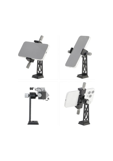 Vkemall Alüminyum Telefon Tutucu 360 Döner 60-90mm Arca Uçlu Tripod Mikrofon Işık Uyumlu