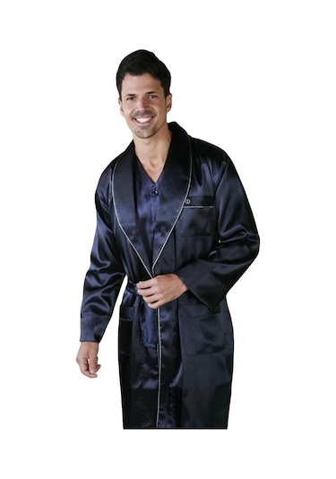 Ancelo 333 Saten Pijama Takım Ve Robdöşambr 3Lü Damat Çeyiz Set