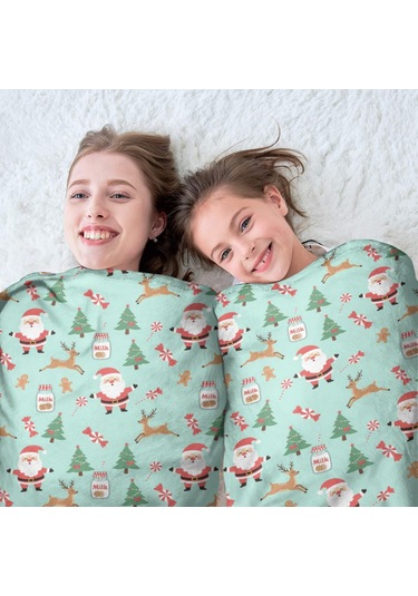Noel Desenli 47 İnç Yuvarlak Flanel Battaniye, Yetişkin Ve Çocuk İçin, Yumuşak, Rahat Ve Hafif Noel Baba Noel Geyiği