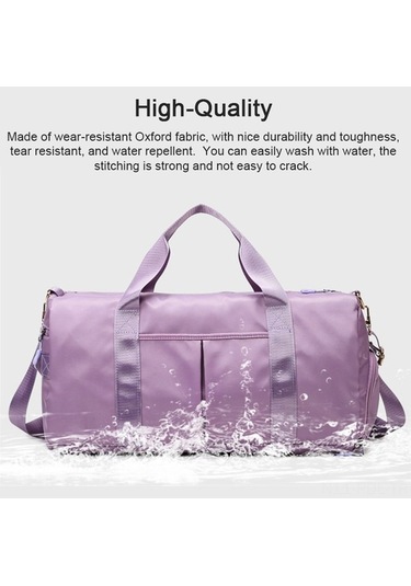 Fastbuy Yumuşak Su Geçirmez Ayırmalı Spor Çanta, Kuru Bölmeli, Dayanıklı Oxford Kumaş - Antreman, Yoga, Seyahat İçin Siyah Siyah