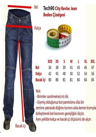 Tech 90 Dicle Lady Kevlar Pantolon Mavi