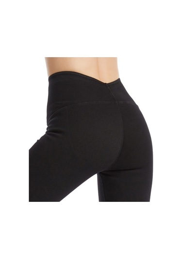 Fortunelane Kadınlar İçin Yüksek Bel Gövde Geliştirici Yoga Spor Tayt - Esnek Kumaş Dans Spor Siyah Siyah