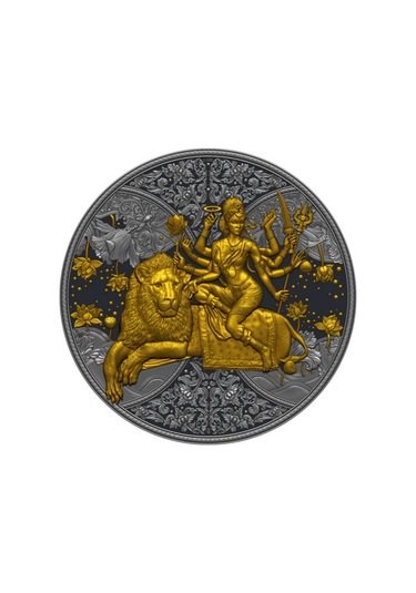 AgaKulche Durga Rutenyum 2023 Altın Kaplama Gümüş Sikke Coin