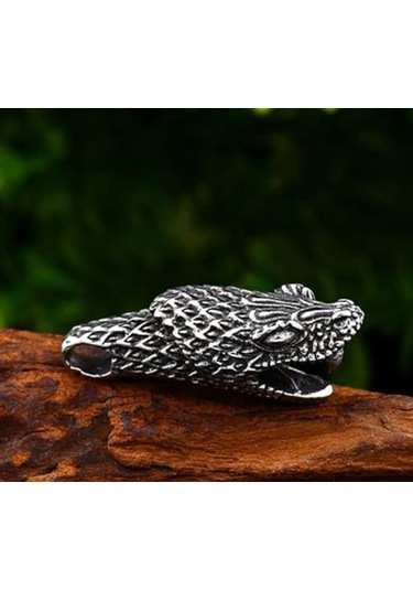 Sevgiliye Hediye Erkek Takı Seti İkili Kombin Deri Bileklik Ve Yılan Başlı Çelik Kolye Çelik