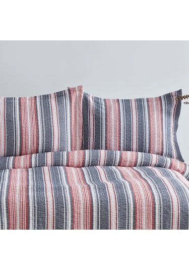 Karaca Home Denim Farley Çift Kişilik Yatak Örtüsü Seti Kırmızı