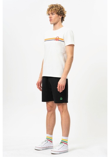 Benetton Bnt-m20478-23y Erkek T-shirt BNT-M20478-R0198 Beyaz