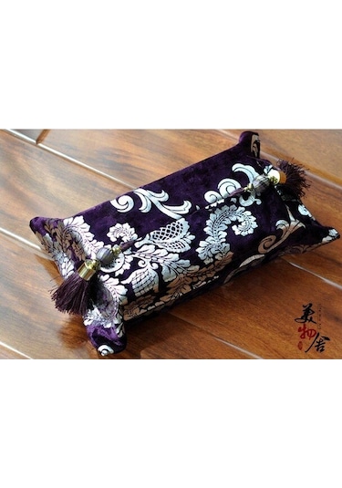 Mor 20 Cm X 35 Cm-klasik Gümüş Pompalama Kağit Kutu Doku Kutusu Seti Moda Araba Moda Bez Havlu Setleri