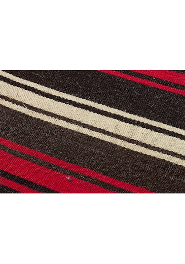Kırmızı Beyaz Rengi El Dokuma Koyunlu Yün Kilim