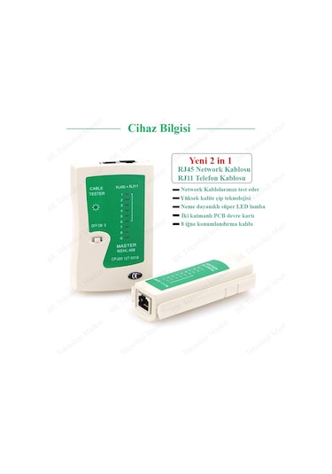 Rj45 Rj11 Cat5/6 Adsl Telefon Network Kablo Test Cihazı