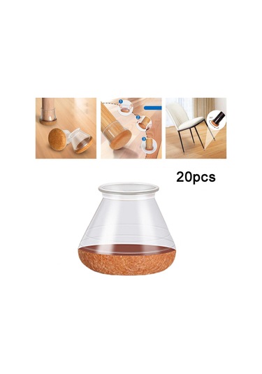 Suntek Magideal 20 Adet Sandalye Bacak Kapakları Kaymaz Çizik Yok Masa M