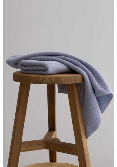 Ivory Mavi Fitilli Mikro Fiber %100 Pamuk 2li El Yüz Havlusu Seti Mavi