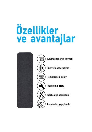Halifleks Yapışkan Tabanlı Merdiven Basamak Paspası Rip Halı Kaymaz Tabanlı / Adet Olarak Satılır Null
