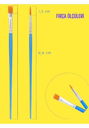 Resim Fırçası Seti 10'lu, 5 İnce Uçlu, 5 Kalın Uçlu Fırça, Sulubo