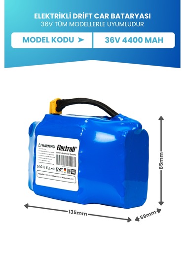 Drift Car Bataryası 36v 4.400mah Standart Kapasite