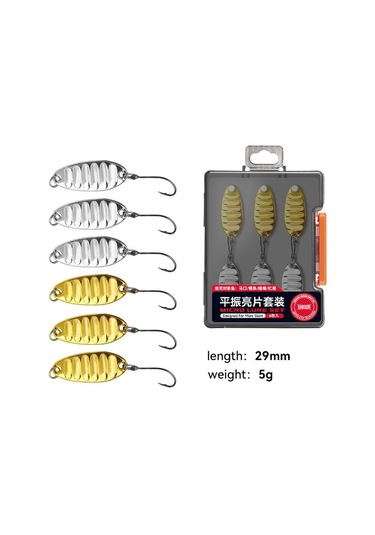 Krallık 1.5g 2.5g 3.5g 6 Adet/grup Balıkçılık Yem Metal Kaşık Cazibesi Yansıtıcı Kaplama Alabalık Bas Küçük Sert Pul Spinner Kaşık