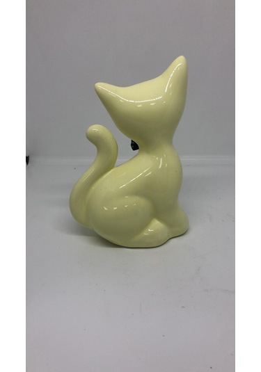 Lebron Masaüstü Dekoratif Seramik Kedi Objesi Sarı