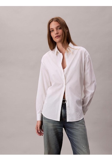 Calvin Klein Aop Logo Perfect Button-down Shi-11647 Beyaz