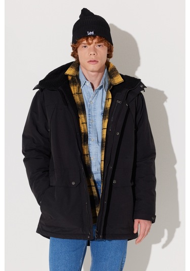 Lee Regular Fit Normal Kesim Kapüşonlu Siyah Parka Ceket L232220001 Siyah