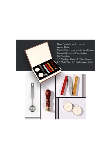 Kartlar, Zarflar, Davetiyeler, Şarap Paketleri, Düğün Mektupları İçin Mühürleme Mum Çubukları İle Klasik Mühür Damgası Seti - Stil B